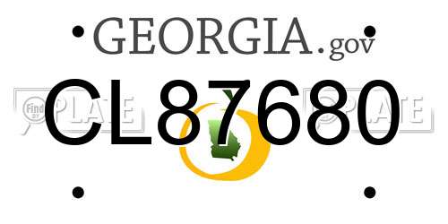 CL87680 Georgia License Plate