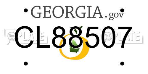 CL88507 Georgia License Plate