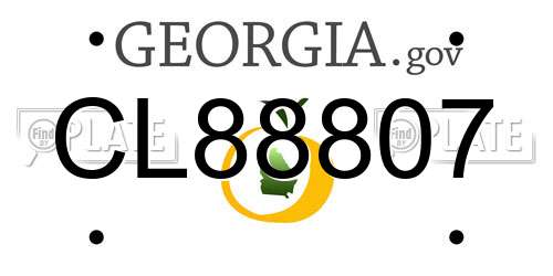 CL88807 Georgia License Plate