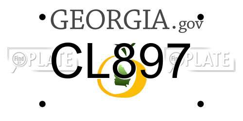 CL897 Georgia License Plate
