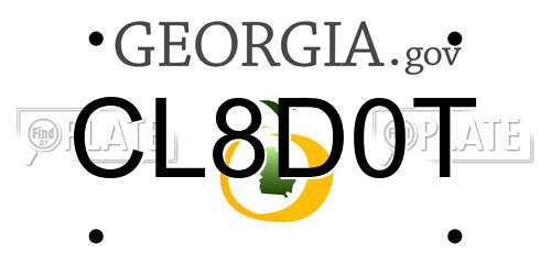 CL8D0T Georgia License Plate
