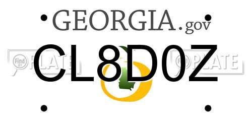 CL8D0Z Georgia License Plate