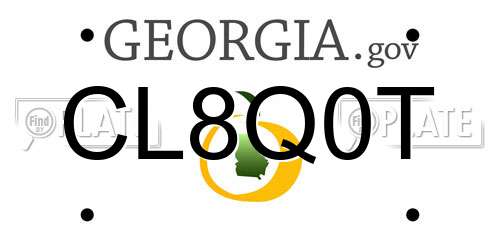 CL8Q0T Georgia License Plate