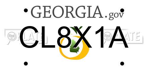 CL8X1A Georgia License Plate
