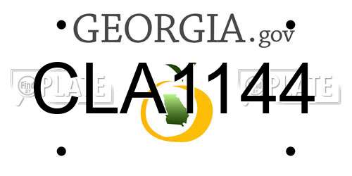 CLA1144 Georgia License Plate