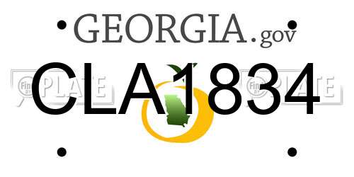 CLA1834 Georgia License Plate