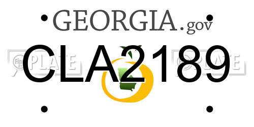 CLA2189 Georgia License Plate