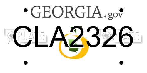 CLA2326 Georgia License Plate