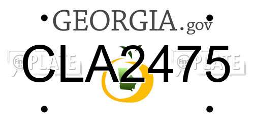 CLA2475 Georgia License Plate