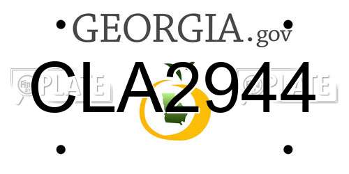 CLA2944 Georgia License Plate