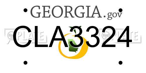 CLA3324 Georgia License Plate