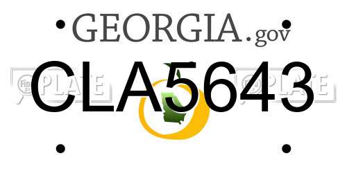 CLA5643 Georgia License Plate