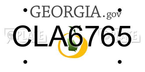 CLA6765 Georgia License Plate