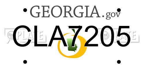 CLA7205 Georgia License Plate