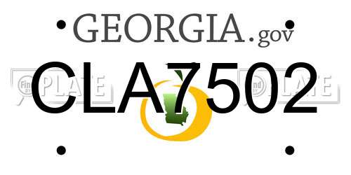CLA7502 Georgia License Plate