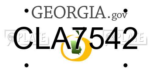 CLA7542 Georgia License Plate