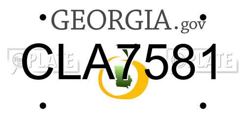 CLA7581 Georgia License Plate