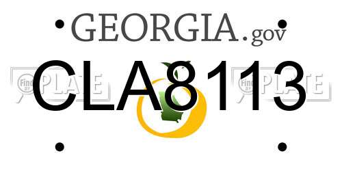 CLA8113 Georgia License Plate