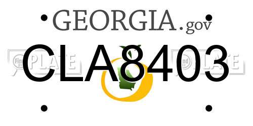 CLA8403 Georgia License Plate