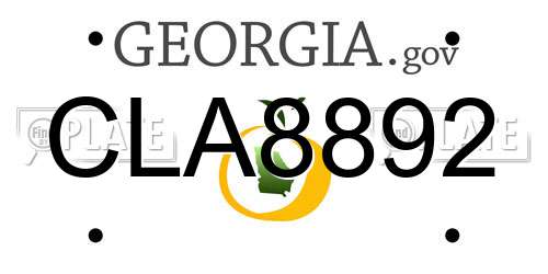 CLA8892 Georgia License Plate