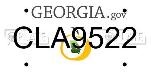CLA9522 Georgia License Plate