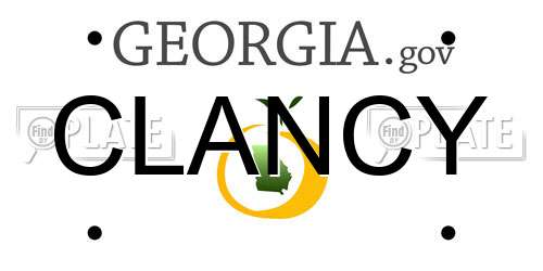 CLANCY Georgia License Plate