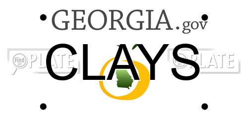 CLAYS Georgia License Plate