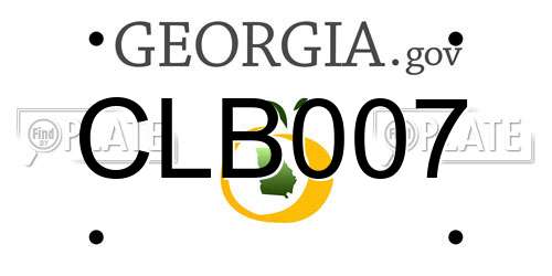 CLB007 Georgia License Plate