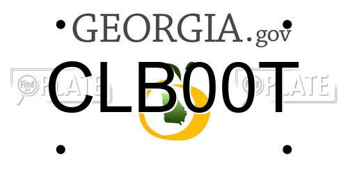 CLB00T Georgia License Plate