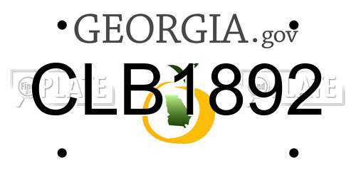 CLB1892 Georgia License Plate