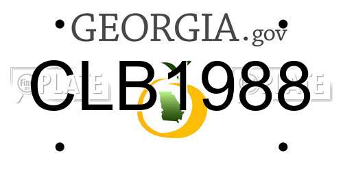 CLB1988 Georgia License Plate