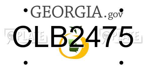 CLB2475 Georgia License Plate