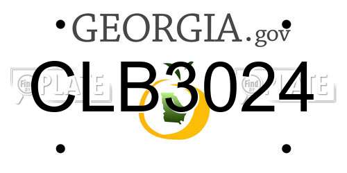 CLB3024 Georgia License Plate