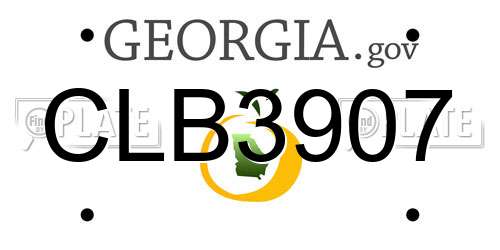 CLB3907 Georgia License Plate