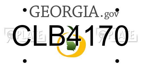 CLB4170 Georgia License Plate