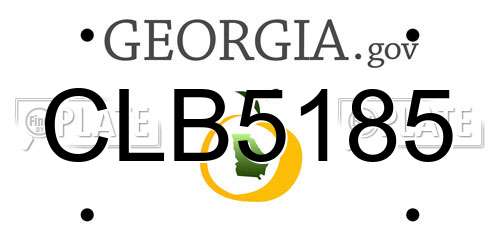 CLB5185 Georgia License Plate