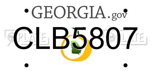 CLB5807 Georgia License Plate