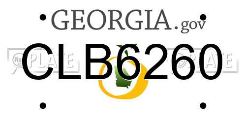 CLB6260 Georgia License Plate