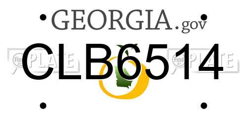 CLB6514 Georgia License Plate