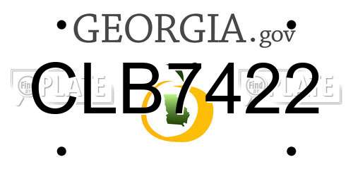 CLB7422 Georgia License Plate