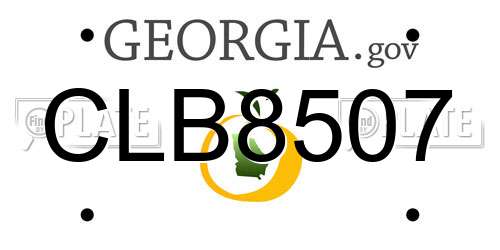 CLB8507 Georgia License Plate