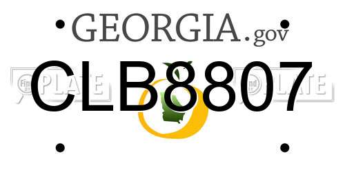 CLB8807 Georgia License Plate