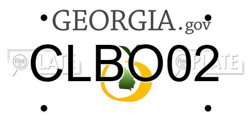 CLBO02 Georgia License Plate