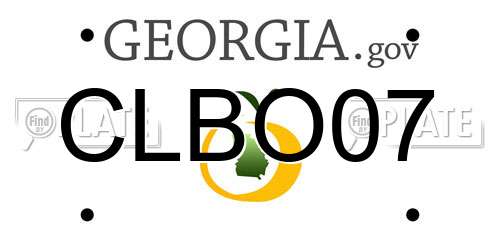 CLBO07 Georgia License Plate
