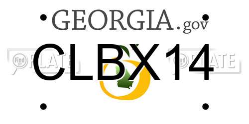 CLBX14 Georgia License Plate