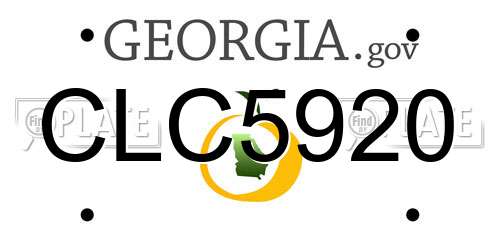 CLC5920 Georgia License Plate