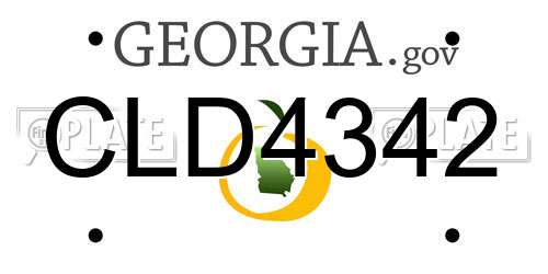 CLD4342 Georgia License Plate