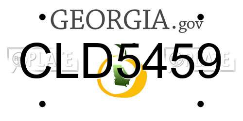 CLD5459 Georgia License Plate