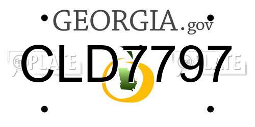 CLD7797 Georgia License Plate