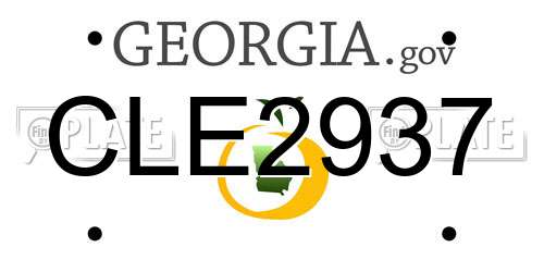CLE2937 Georgia License Plate